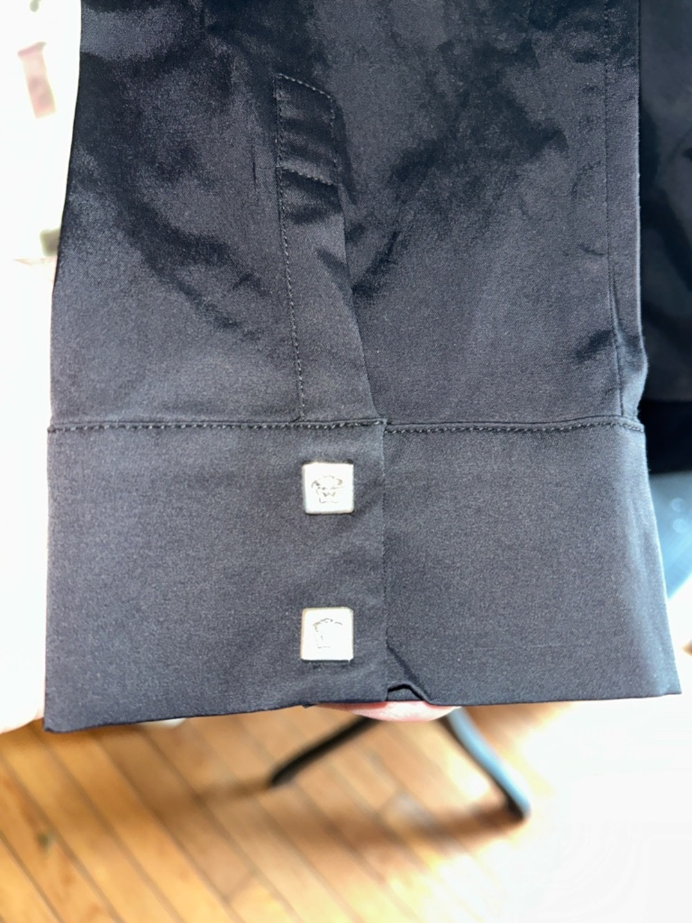 Versace Black Button-Up Shirt with Square Buttons - Picture 4 of 7